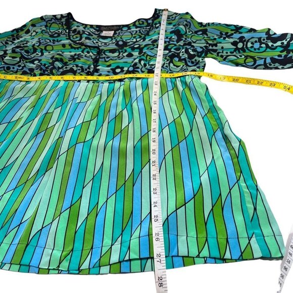 Bob Mackie Wearable Art Mod Silk Retro Funky  Ladies Blouse Size SMALL Bright - Picture 9 of 13